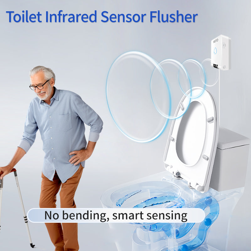 Touchless Toilet Flusher Infrared Sensor Toilet Flusher Kit, USB Charging 7500mAh Battery Capacity for Home and Public Use