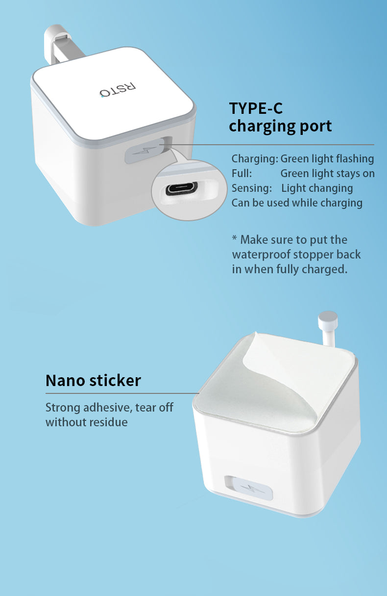 VIP-SLF-RT Automatic Toilet Flush Sensor Touchless Toilet Flush Kit Type C charging DIY easy install.